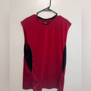 Nike Red Muscle Tank with Black Back Panel Accents